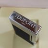 Bật Lửa Dupont HK Ga Đá Nắp Kim Cương Trắng Sơn Đen Vân 3D D213
