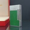 Bật Lửa Dupont HK Ga Đá Vân Kim Cương Sơn Xanh Họa Tiết Da Rắn Lửa Tai Thỏ D215