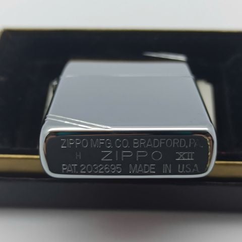 Bật Lửa Zippo Đồng Khối Mạ Chrome Vintage Chặt Góc Trơn Bóng 2 Mặt Đời XII La Mã Sản Xuất Năm 1996 ZL868