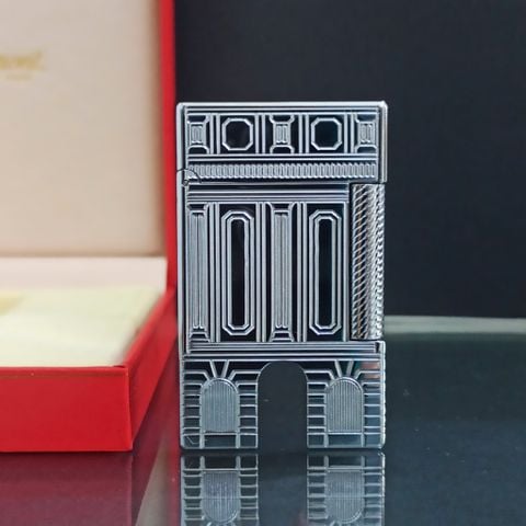 Bật Lửa ST Dupont HK Cao Cấp Place Vedôme Họa Tiết Cổng Trời Trắng D221