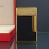 Bật Lửa Dupont HK Ga Đá Mạ Vàng Nắp Kim Cương Sơn Đen Vân 3D D214