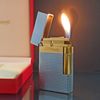 Bật Lửa Dupont HK Ga Đá Vân Kim Cương Trắng Phối Rulo Và Nắp Vàng D217