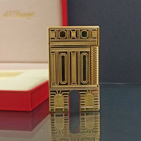 Bật Lửa ST Dupont HK Cao Cấp Place Vedôme Họa Tiết Cổng Trời Vàng D220