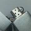 Bật Lửa Zippo Đồng Khối Mạ Chrome Trắng Trơn Phay Xước Đáy Lồi Đời V La Mã Sản Xuất Năm 1989 ZL860