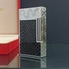 Bật Lửa Dupont HK Ga Đá Nắp Vân Kim Cương Họa Tiết Rắn Trắng Sơn Đen Vân Da Rắn D216