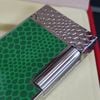Bật Lửa Dupont HK Ga Đá Vân Kim Cương Sơn Xanh Họa Tiết Da Rắn Lửa Tai Thỏ D215