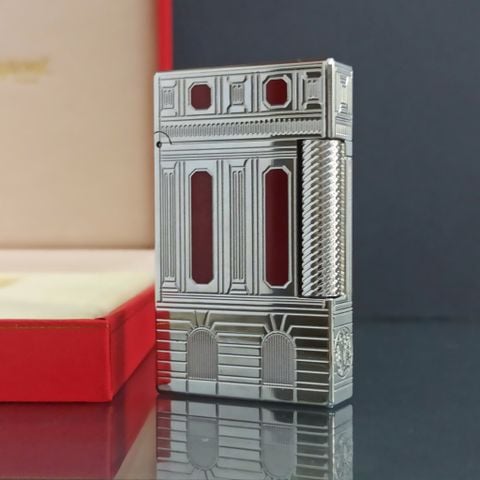 Bật Lửa ST Dupont HK Cao Cấp Place Vedôme Họa Tiết Sơn Đỏ D223