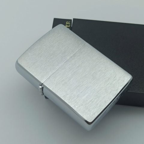 Bật Lửa Zippo Đồng Khối Mạ Chrome Trắng Trơn Phay Xước Đáy Lồi Đời X La Mã Sản Xuất Năm 1994 ZL859