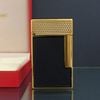 Bật Lửa Dupont HK Ga Đá Mạ Vàng Nắp Kim Cương Sơn Đen Vân 3D D214