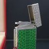 Bật Lửa Dupont HK Ga Đá Vân Kim Cương Sơn Xanh Họa Tiết Da Rắn Lửa Tai Thỏ D215