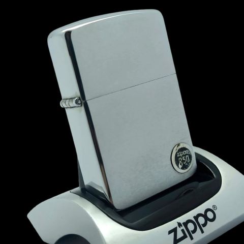 Bật Lửa Zippo Đồng Khối Mạ Chrome Trắng Trơn Phay Xước Đời II La Mã Sản Xuất Năm 1986 ZL875