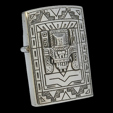 Bật Lửa Bạc Peru Đúc Nguyên Khối SX Thủ Công Cực Hiếm Thập Niên 1940s BK20