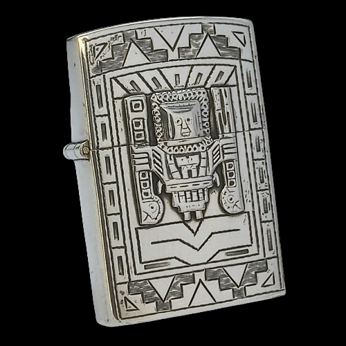 Bật Lửa Bạc Peru Đúc Nguyên Khối SX Thủ Công Cực Hiếm Thập Niên 1940s BK20