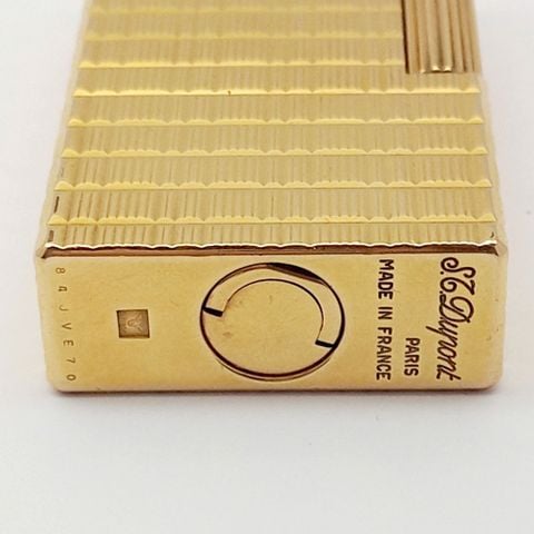 Bật Lửa Dupont Ligne 1 Phom Cao Bọc Vàng Vân Ô Vuông DP167