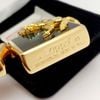 Bật Lửa Zippo Xuất Nhật Khảm Xà Cừ Xanh Vân Đá Mạ Vàng Emblem Ngựa Hiếm Gặp ZN158