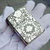 BẬT LỬA ZIPPO BẠC ĐÚC NGUYÊN KHỐI STERLING CHỦ ĐỀ HOA MẪU ĐƠN 4 MẶT ZB43