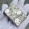 BẬT LỬA ZIPPO BẠC ĐÚC NGUYÊN KHỐI STERLING CHỦ ĐỀ HOA MẪU ĐƠN 4 MẶT ZB43