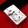 BẬT LỬA ZIPPO BẠC ĐÚC NGUYÊN KHỐI STERLING CAO CẤP KHẮC CÁ CHÉP TRONG ĐẦM SEN - ZB11