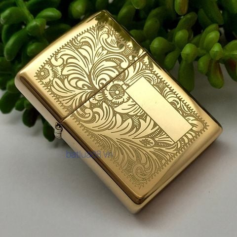 BẬT LỬA ZIPPO VENETIAN HOA VĂN Ý CỔ ĐIỂN BRASS Z39