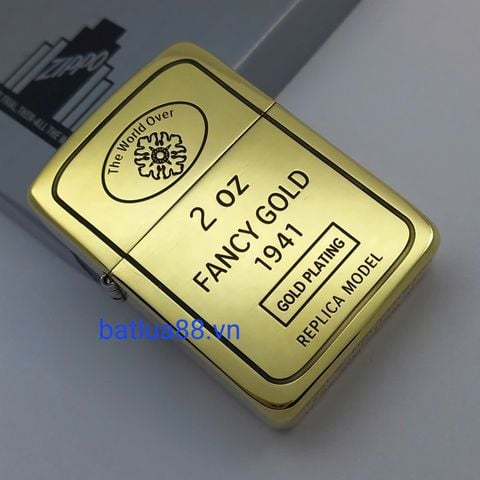 BẬT LỬA ZIPPO  BRASS REPLICA 1941 ZIPPO FANCY GOLD ZKB42