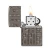 Bật Lửa Zippo Armor Nền Black Ice Chủ Đề Reverse Carve Zippo Design Z341