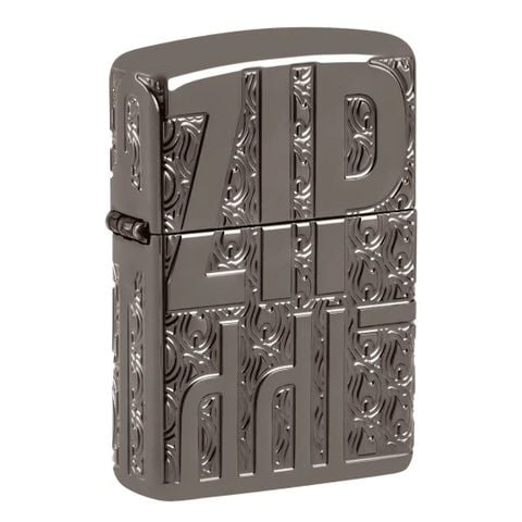 Bật Lửa Zippo Armor Nền Black Ice Chủ Đề Reverse Carve Zippo Design Z341
