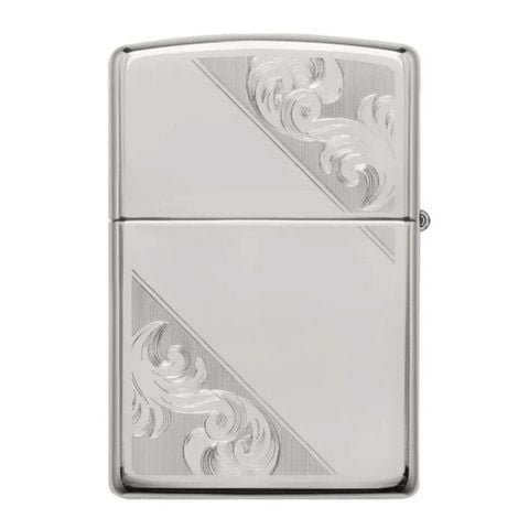 Bật Lửa Zippo Sterling Silver Bạc Đúc Nguyên Khối Hoa Văn Diagonal Filigree Design ZB91