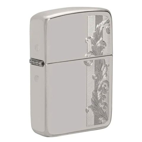 Bật Lửa Zippo Sterling Silver Bạc Đúc Nguyên Khối Replica 1941 Herringbone Filigree Design Hoa Văn ZB90