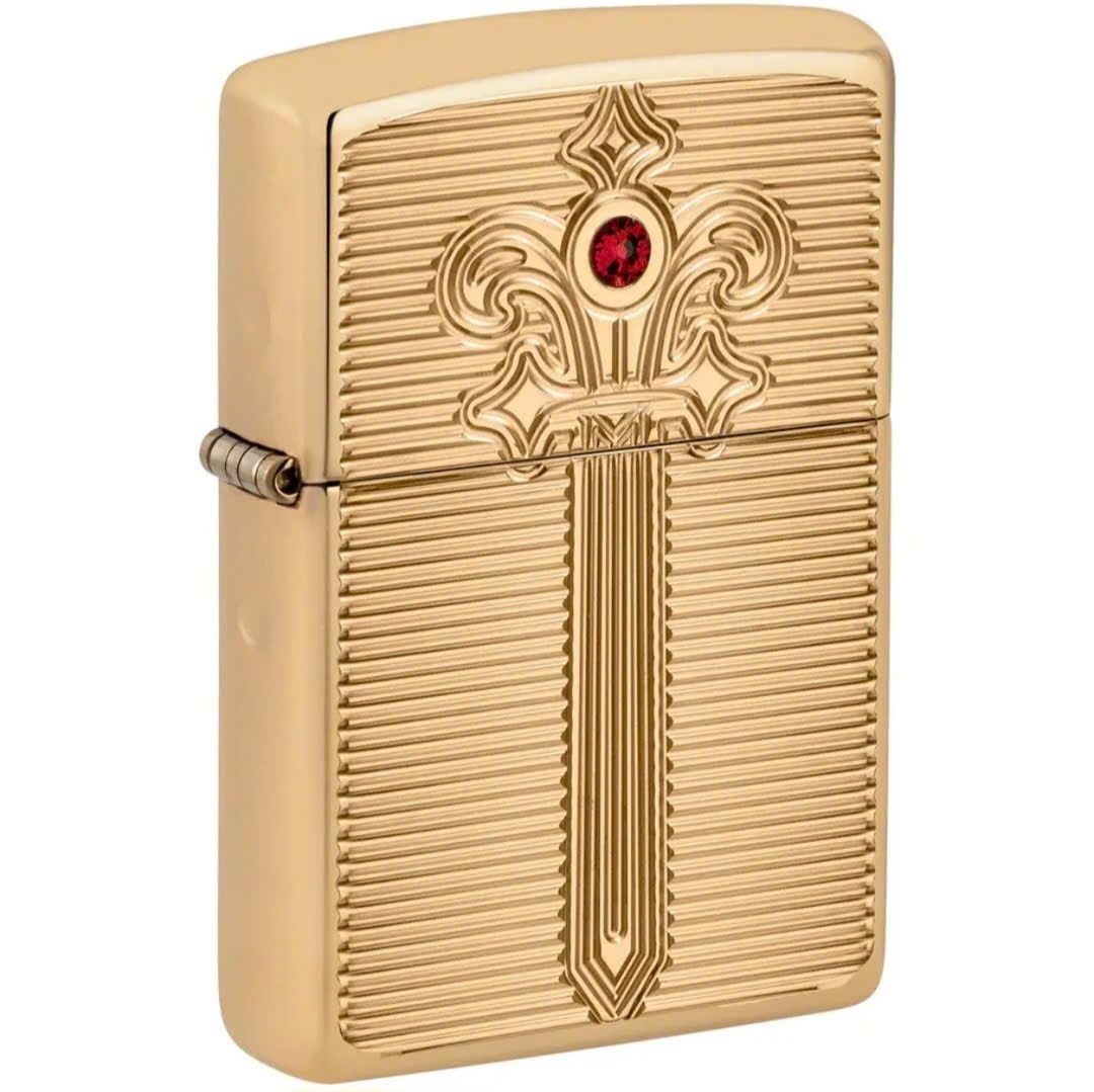 Bật Lửa Zippo Armor Đồng Nguyên Khối Chủ Đề Thanh Kiếm Hoàng Gia Royal Saber Design Z342