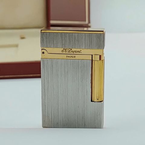 Bật Lửa Dupont Ligne 2 Bọc Bạch Kim Vân Phay Xước 2 Lỗ DP170