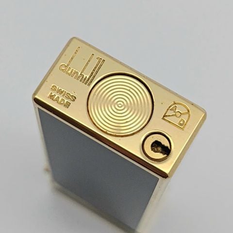 Bật Lửa Dunhill Bọc Vàng Phủ Men Đen Hiếm Gặp DH140
