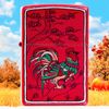 Bật Lửa Zippo Sơn Đỏ Bộ Sưu Tập 12 Con Giáp Họa Tiết In Tranh Đông Hồ Z345