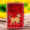 Bật Lửa Zippo Sơn Đỏ Bộ Sưu Tập 12 Con Giáp Họa Tiết In Tranh Đông Hồ Z345