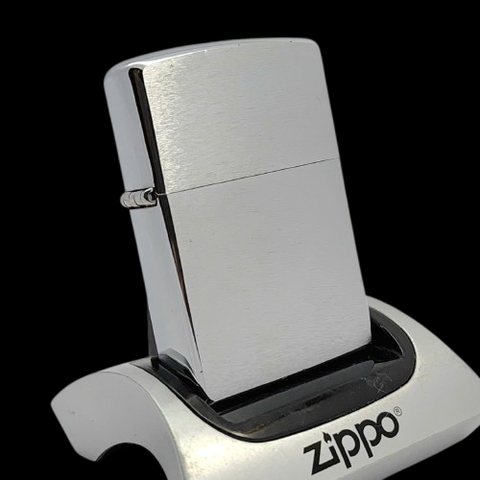 Bật Lửa Zippo Đồng Khối Mạ Chrome Trắng Trơn Phay Xước Đời XII La Mã Năm 1996 C55