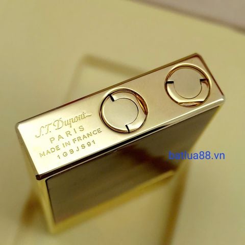 Bật Lửa Dupont Xăng Mạ Vàng Khảm Trai Ánh Đỏ Nắp Vân Kim Cương DX24