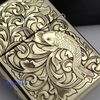 Bật Lửa Zippo Armor Đồng Nguyên Khối Khắc Chủ Đề Cá Chép Hoa Văn ZKB125
