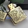 Bật Lửa Zippo Armor Đồng Nguyên Khối Khắc Chủ Đề Cá Chép Hoa Văn ZKB125