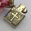 Bật Lửa Zippo Armor Đồng Nguyên Khối Khắc Chủ Đề Hoa Văn Thánh Giá ZKB127