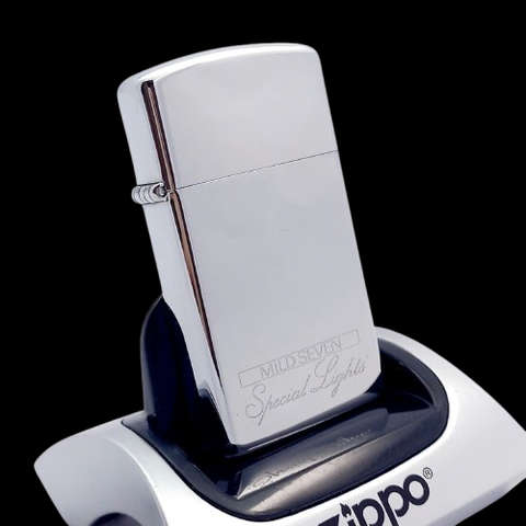 Bật Lửa Zippo Slim Đồng Khối Mạ Chrome Khắc Ăn Mòn Chủ Đề Đời VI La Mã Năm 1990 ZL746