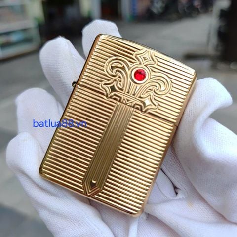 Bật Lửa Zippo Armor Đồng Nguyên Khối Chủ Đề Thanh Kiếm Hoàng Gia Royal Saber Design Z342