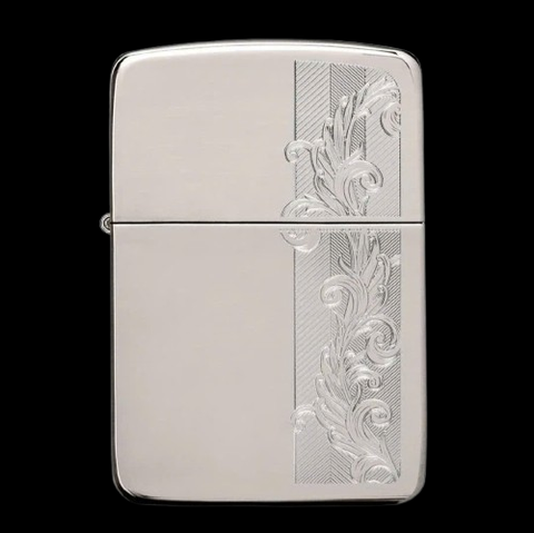 Bật Lửa Zippo Sterling Silver Bạc Đúc Nguyên Khối Replica 1941 Herringbone Filigree Design Hoa Văn ZB90