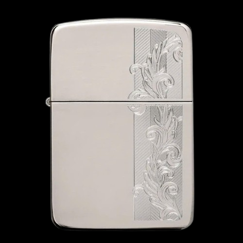 Bật Lửa Zippo Sterling Silver Bạc Đúc Nguyên Khối Replica 1941 Herringbone Filigree Design Hoa Văn ZB90