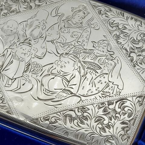 Bộ Bật Lửa Bạc Nguyên Khối Thủ Công Thập Niên 1950 Thất Phúc Thần May Mắn Phù Hợp Sưu Tầm Hoặc Làm Quà Biếu Tặng Đẳng Cấp Giá Trị Sang Trọng ZB79