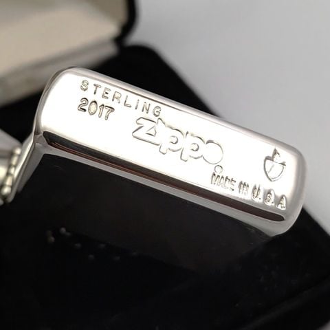 BẬT LỬA ZIPPO BẠC KHỐI STERLING BẢN ARMOR VỎ DẦY TRƠN BÓNG NĂM 2017 ZB93