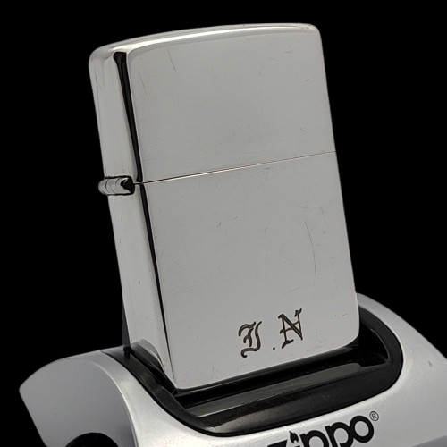 Bật Lửa Zippo Bạc Đúc Nguyên Khối Sterling Đời Cổ Chữ Xéo Năm Thập Niên 1960s ZBU124