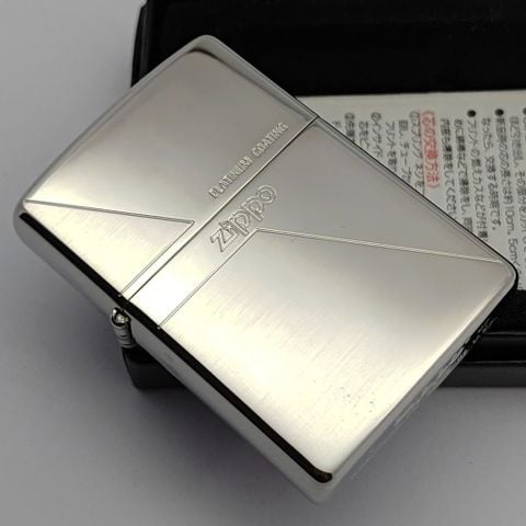 Bật Lửa Zippo Đồng Nguyên Khối Phủ Platium Coating Bạch Kim Hiếm Gặp Năm 2007 ZL753
