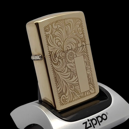 Bật Lửa Zippo Đồng Khối Venetian Hoa Văn Ý Cổ Điển Đời XI La Mã Năm 1995 ZL754
