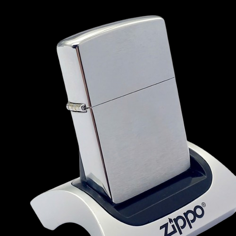 Bật Lửa Zippo Đồng Khối Mạ Chrome Trắng Trơn Phay Xước Các Đời La Mã ZL757