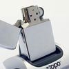 Bật Lửa Zippo Đồng Khối Mạ Chrome Trắng Trơn Phay Xước Đời III La Mã Năm 1987 ZL807
