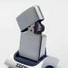 Bật Lửa Zippo Đồng Khối Mạ Chrome Trắng Trơn Phay Xước Đời III La Mã Năm 1987 ZL807